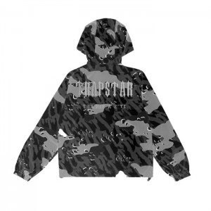 Black Camo Men's Trapstar Decoded Camo Windbreaker Outerwear USA | MU75-510