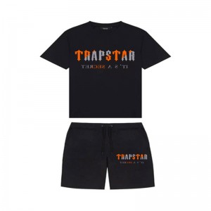 Black Men's Trapstar Chenille Decoded Set Shorts USA | ZE19-435