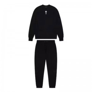 Black Men's Trapstar Crewneck Irongate T Sweatshirt Tracksuit USA | RL68-823