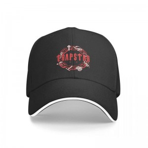 Black Men's Trapstar Fitted Cap Hats USA | KU65-669