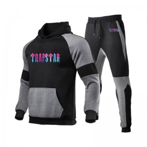 Black Men's Trapstar Fleece Causal Sport Tracksuit USA | ON95-912