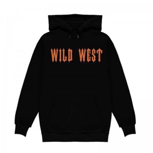 Black Men's Trapstar Fleece Central Cee Trap Star Wild West Hoodie USA | KG08-179