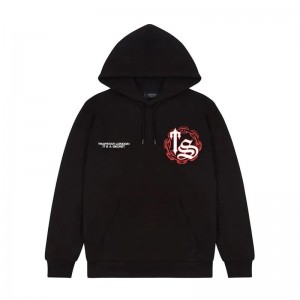 Black Men's Trapstar Fleece Chain Script Hoodie USA | PB08-536