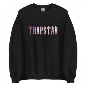 Black Men's Trapstar Funny Galaxy Sweatshirts USA | WU55-473