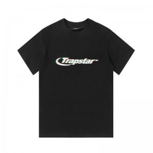 Black Men's Trapstar Ghost Letter Logo Print T Shirts USA | CO84-940