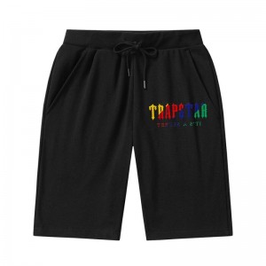 Black Men's Trapstar Irongate Arch Chenille Shorts USA | FZ09-079