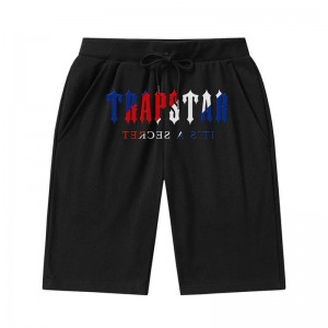 Black Men's Trapstar Irongate Arch Chenille Shorts USA | KN76-896