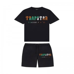 Black Men's Trapstar Irongate Arch Chenille Set Shorts USA | RF06-151