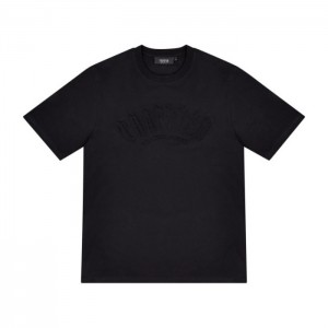 Black Men's Trapstar Irongate Arch Embossed Tee T Shirts USA | HZ80-072