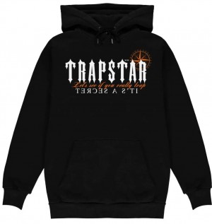 Black Men's Trapstar It's a Secret Funny Hoodie USA | YZ07-047