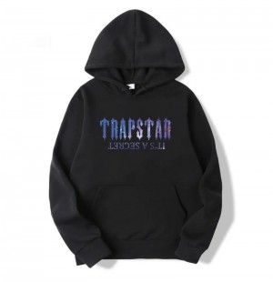 Black Men's Trapstar It's a Secret Galaxy Hoodie USA | CD03-782