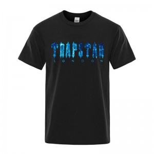 Black Men's Trapstar London Chenille Tee T Shirts USA | FN81-318