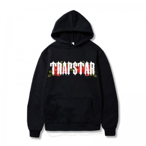 Black Men's Trapstar Long Sleeve Hoodie USA | PR88-073