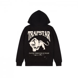 Black Men's Trapstar Panthera Hoodie USA | UM15-308