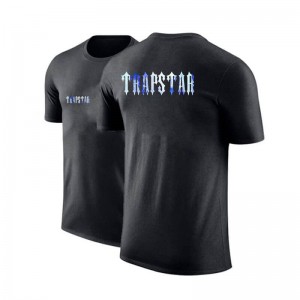 Black Men's Trapstar Shorts Sleeve Round-Neck T Shirts USA | XQ38-989