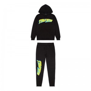 Black Men's Trapstar Speedstar Hooded Tracksuit USA | SN39-759