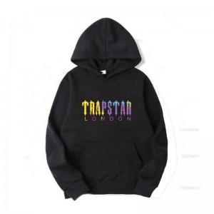 Black Men's Trapstar Streetwear London Galaxy Hoodie USA | IU13-340