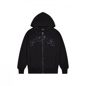 Black Men's Trapstar Wildcard Chenille Zip Hoodie Tracksuit USA | LF76-419