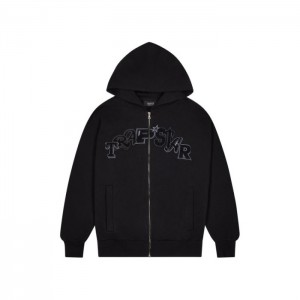 Black Men's Trapstar Wildcard Chenille Zip Hoodie USA | WS26-574