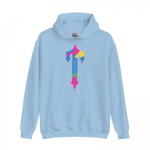 Blue Men's Trapstar Colorful Logo Rainbow Hoodie USA | II16-928