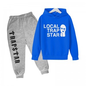 Blue Men's Trapstar Funny Face Smile Tracksuit USA | MJ05-064