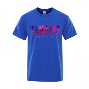 Blue Men's Trapstar London Sunset It's a Secret T Shirts USA | ZL57-190