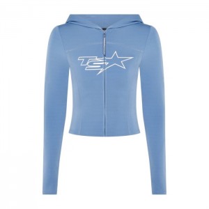 Blue Women's Trapstar TS-Star Zip Top USA | GT55-657