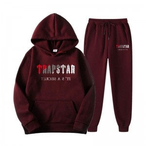 Burgundy Red Men's Trapstar It's A Secret Set Win Tracksuit USA | RE50-154