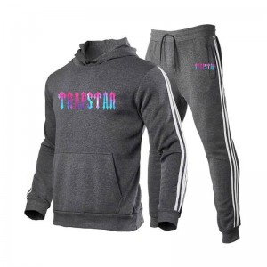 Grey Men's Trapstar Fleece Causal Sport Tracksuit USA | XI09-498