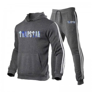 Grey Men's Trapstar Fleece Causal Sport Tracksuit USA | MA33-343