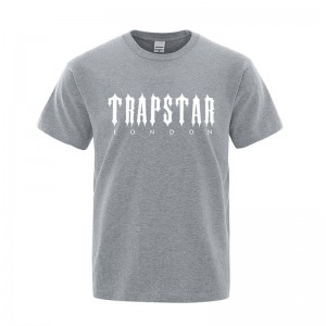 Grey Men's Trapstar London Letter Printed T Shirts USA | TW07-320