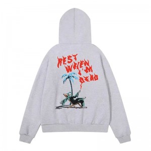 Grey Men's Trapstar Rest When I’m Dead Hoodie USA | OX99-696