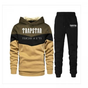 Khaki Men's Trapstar Jogging Suit Logo Tracksuit USA | IE52-956