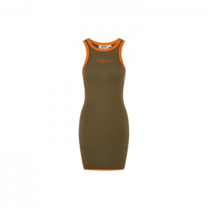 Khaki / Orange Women's Trapstar Contrast Racer Dress USA | BV53-929