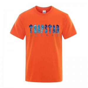 Orange Men's Trapstar London Chenille Tee T Shirts USA | OG16-196