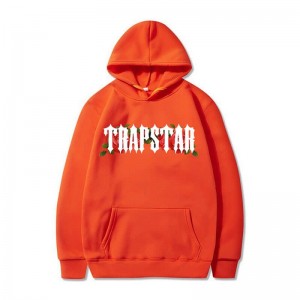 Orange Men's Trapstar Long Sleeve Hoodie USA | IZ45-802