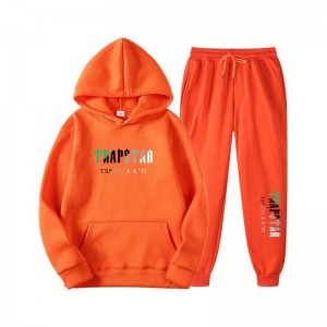 Orange Men's Trapstar Printed Autumn Winter Warm Sportswear Tracksuit USA | XG01-152