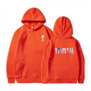 Orange Men's Trapstar T Pattern Hoodie USA | YH66-967