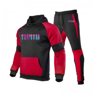 Red Men's Trapstar Fleece Causal Sport Tracksuit USA | QU74-399