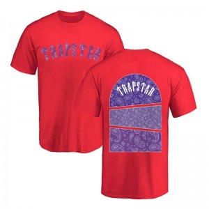 Red Men's Trapstar Football Top T Shirts USA | AU78-126