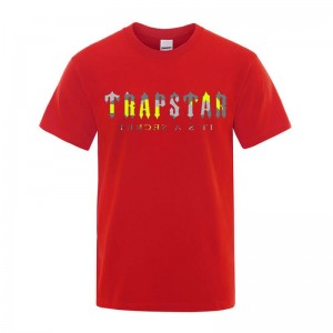 Red Men's Trapstar Its a Secret Dave T Shirts USA | FM46-682