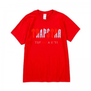 Red Men's Trapstar It's a Secret Short Sleeve T Shirts USA | HA25-074