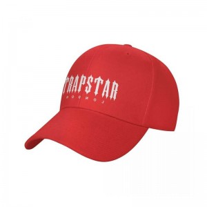 Red Men's Trapstar London Baseball Caps Hats USA | QP49-393