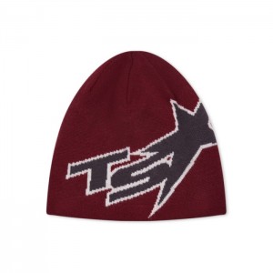 Red Men's Trapstar TS Star Beanie Hats USA | VE42-898