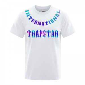 White Men's Trapstar 3D Printed Tiger T Shirts USA | IX90-912