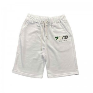 White Men's Trapstar It's a Secret Printed Logo Shorts USA | EY27-702