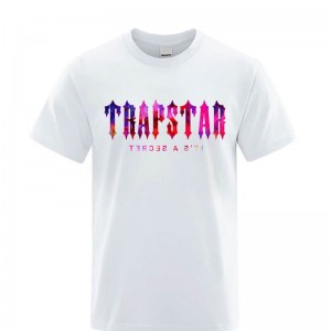 White Men's Trapstar London Sunset It's a Secret T Shirts USA | JQ32-340