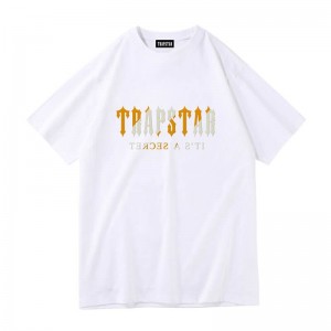 White Men's Trapstar Shinning Galaxy its a Secret T Shirts USA | XG93-489