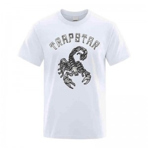 White Men's Trapstar Spider Printed Graphic Tee T Shirts USA | FG27-166