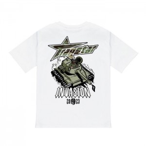 White Men's Trapstar Trap Invasion Tee T Shirts USA | FA23-067